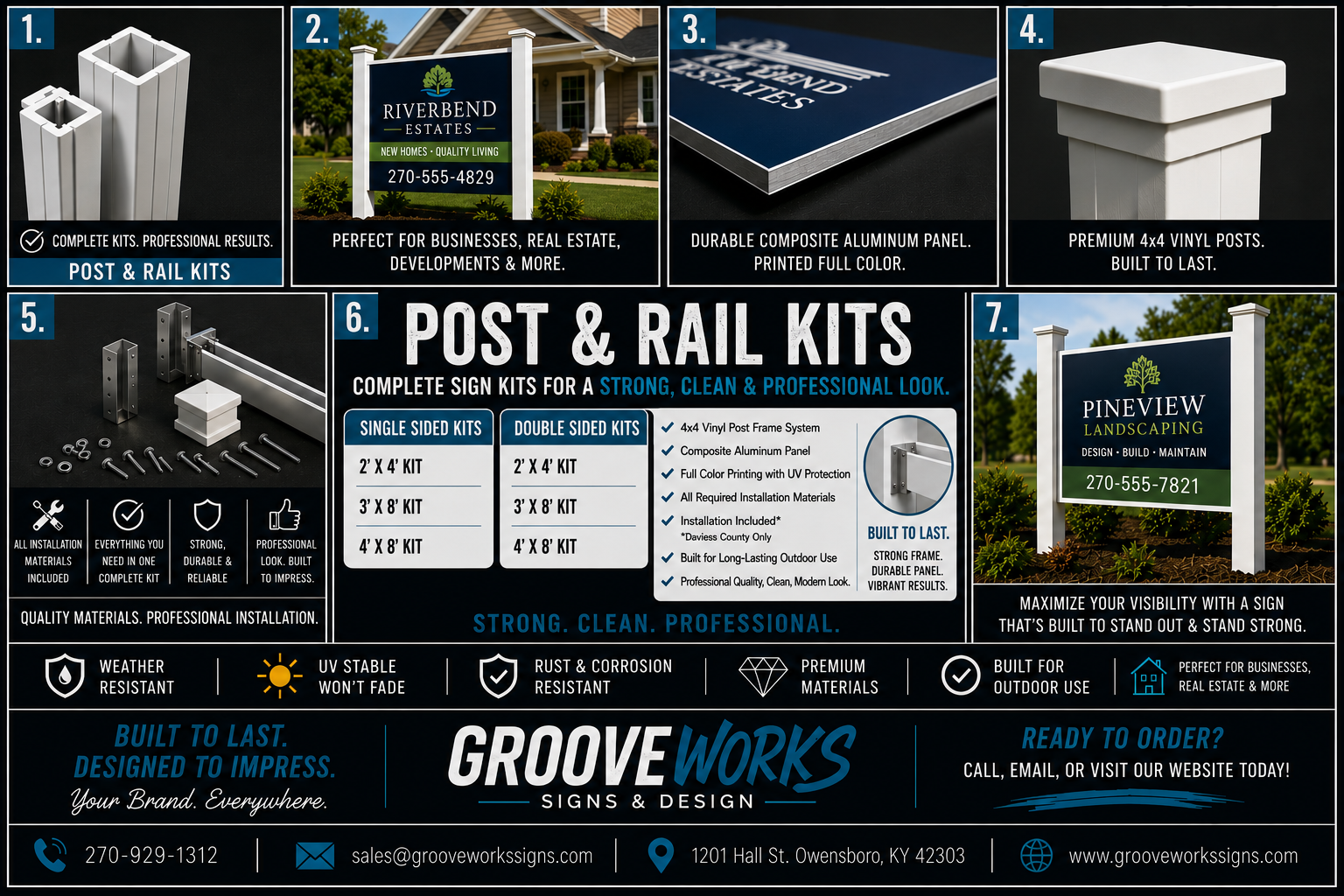 Post & Rail Sign Kits | Vinyl Frame System