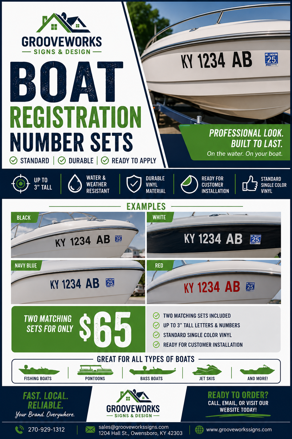 Standard Boat Registration Number Sets