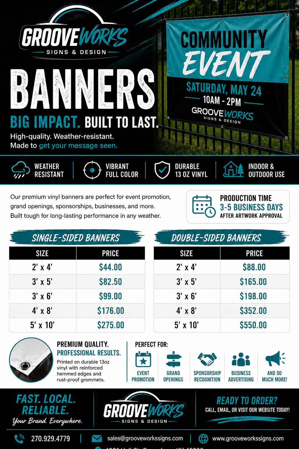 Custom Vinyl Banners – Durable Advertising Signs | Multiple Sizes Available