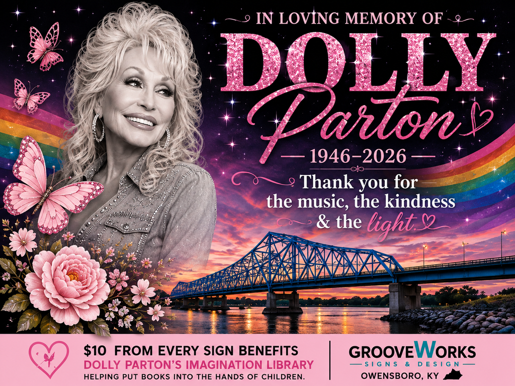 Dolly Parton Tribute Yard Sign – Owensboro Edition | Literacy Fundraiser