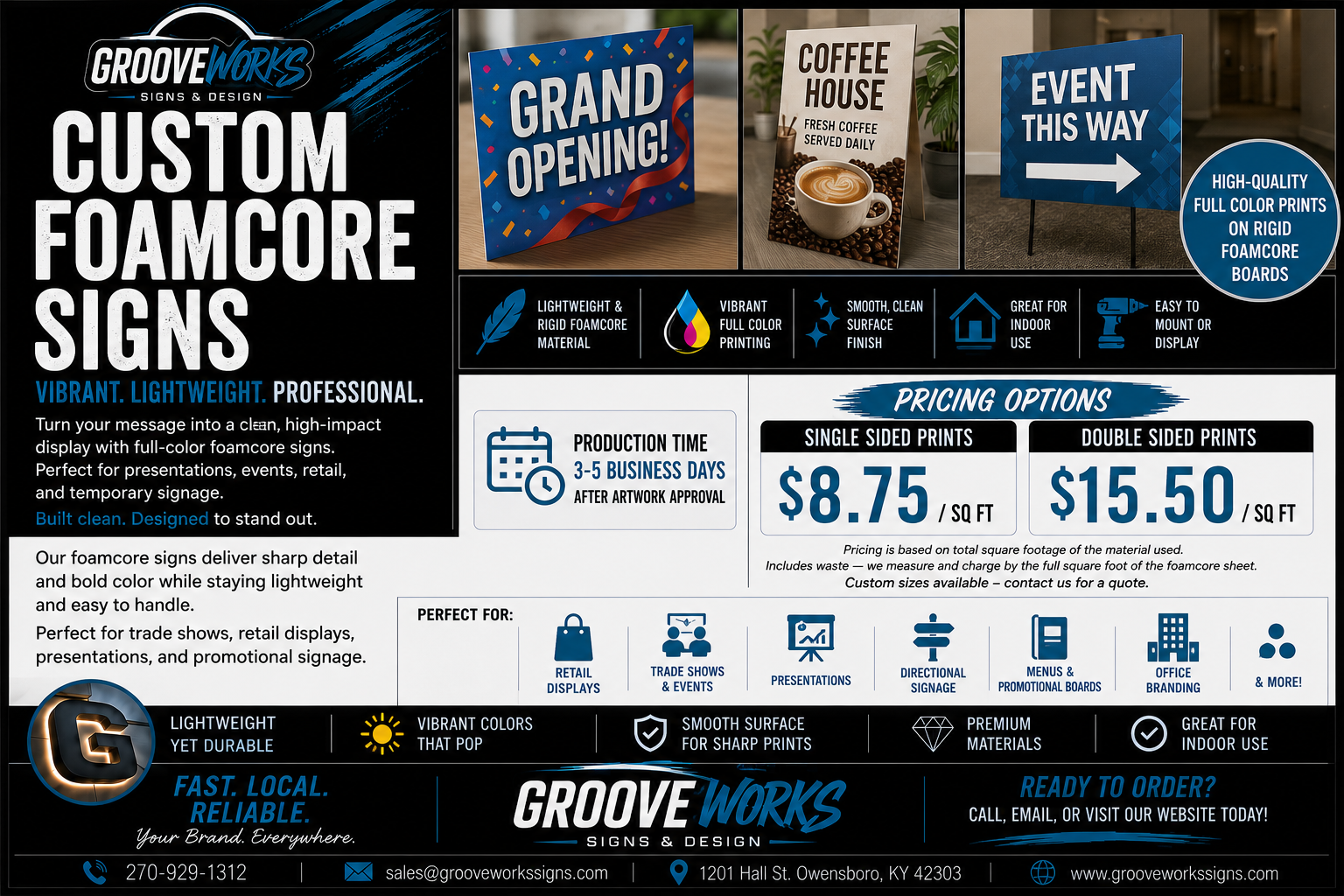 Custom Foamcore Signs | Full Color Rigid Board Prints