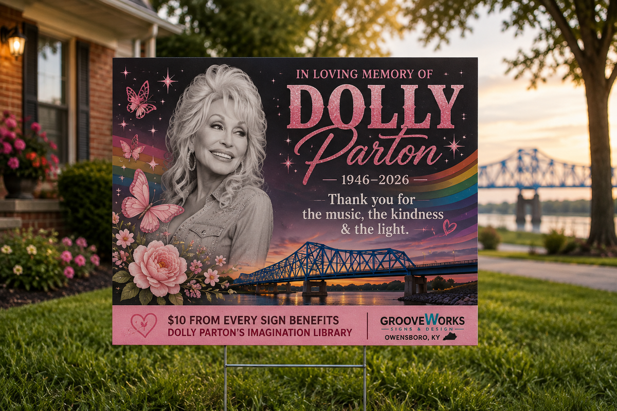 Dolly Parton Tribute Yard Sign – Owensboro Edition | Literacy Fundraiser