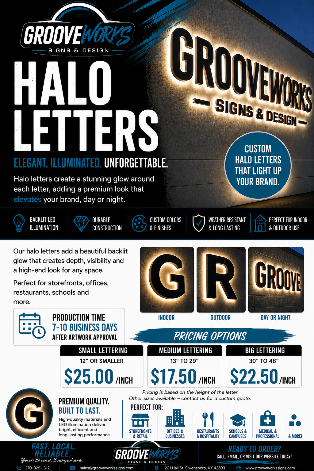 Halo Lettering | Backlit Letters