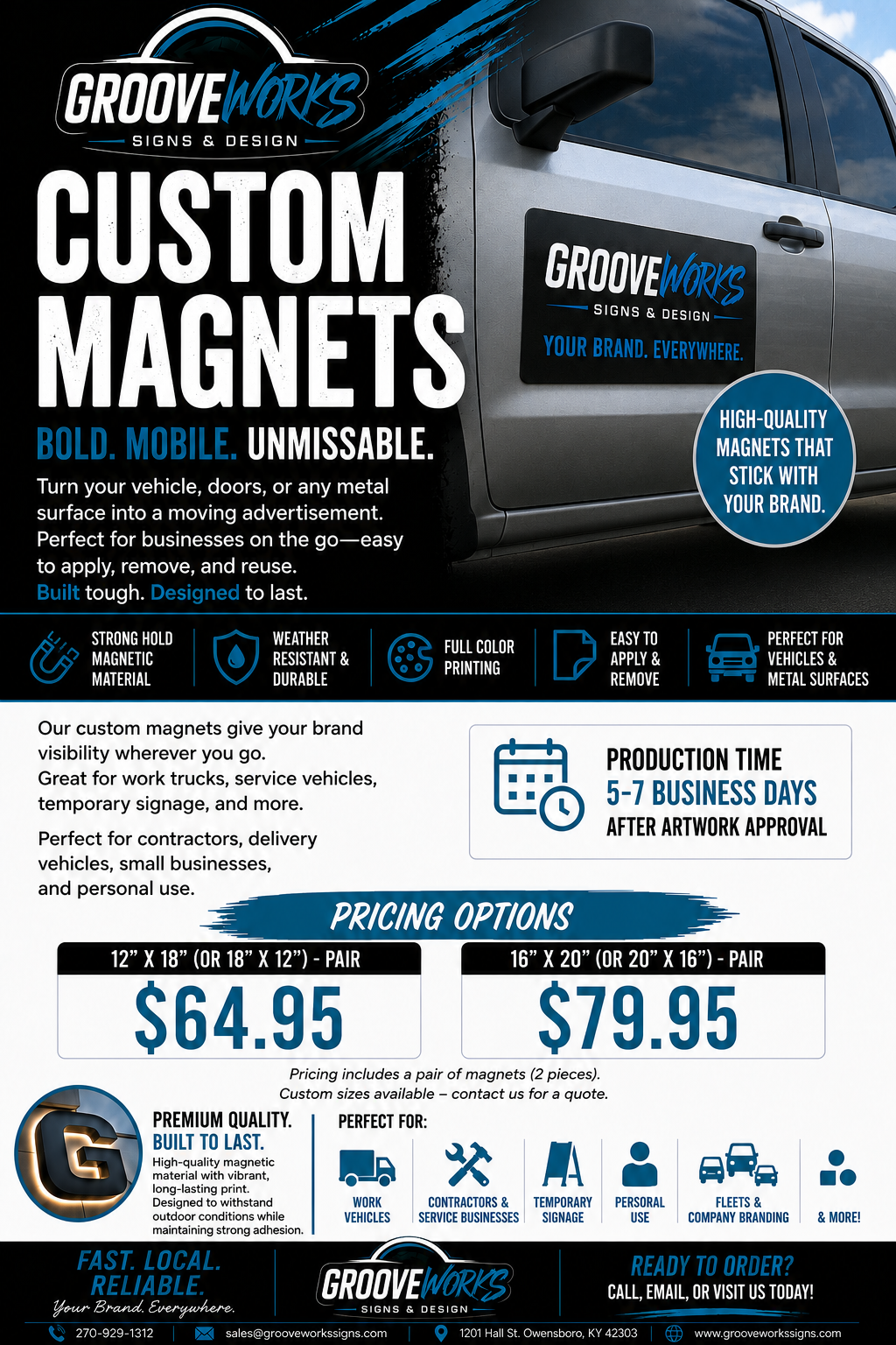 Custom Business Magnets (Pair)