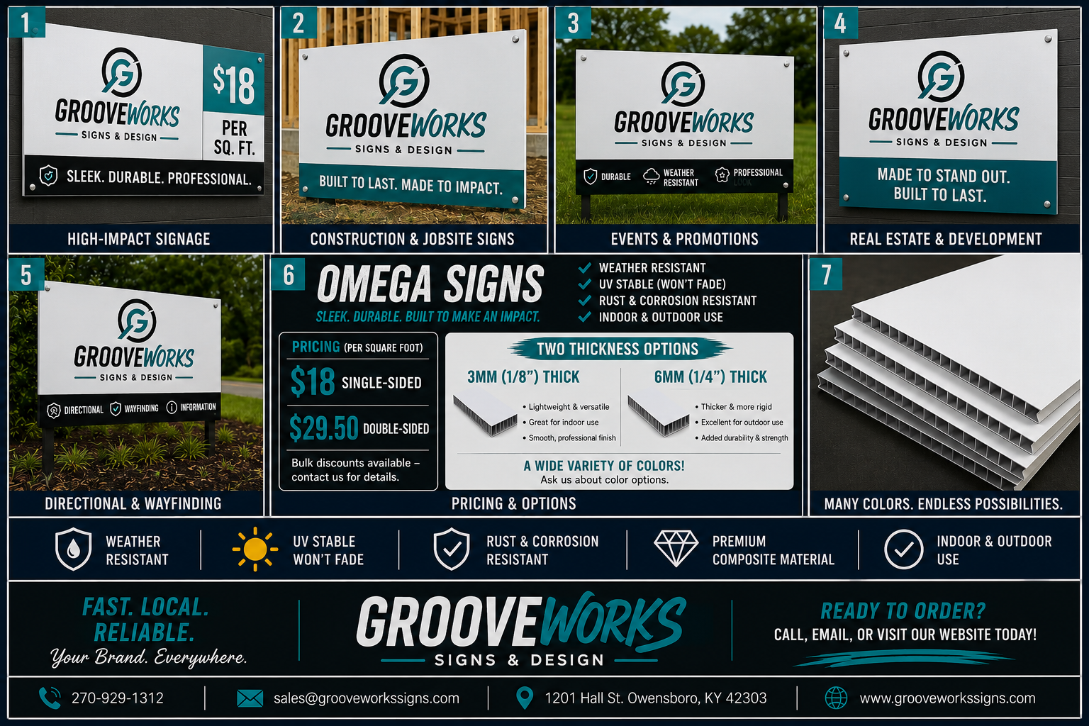 Omega Sign Panels (4’x8’) – Durable Composite Signage | Indoor & Outdoor