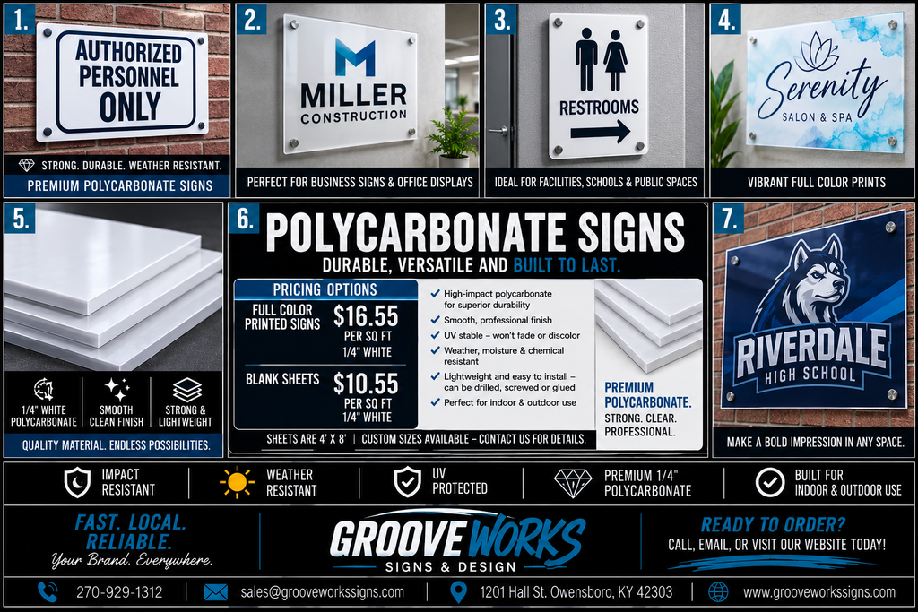 Polycarbonate Signs (1/4" White) | Full Color Printed or Blank Sheets