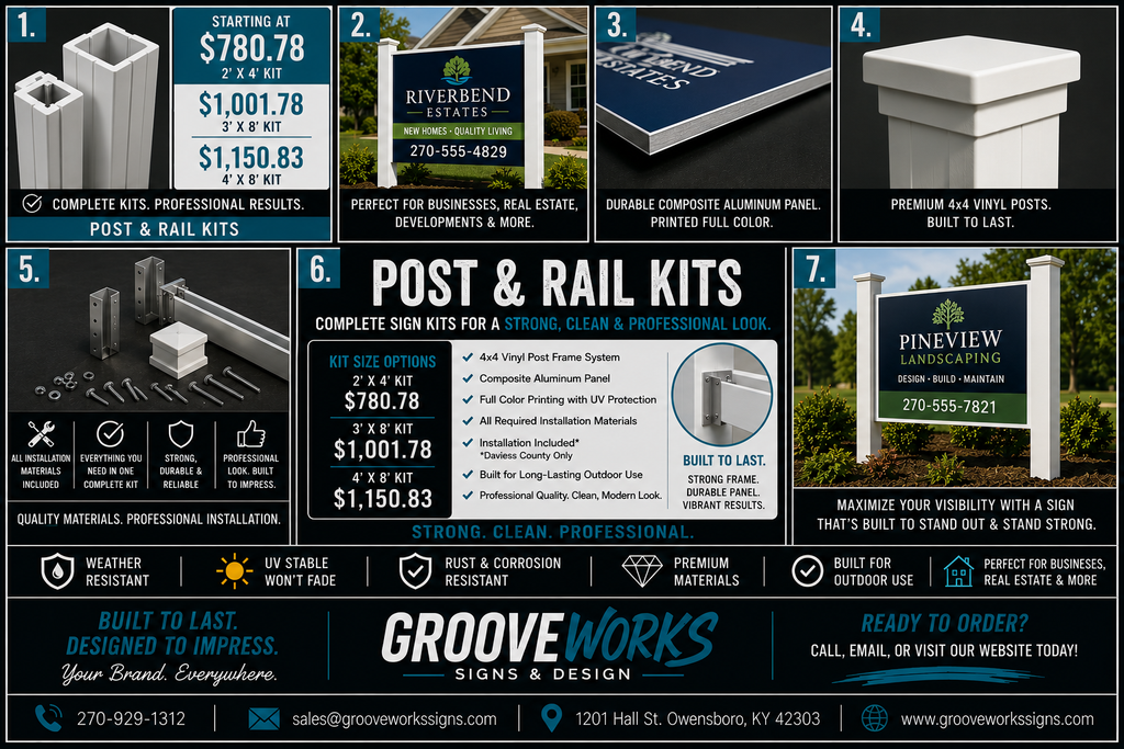 Post & Rail Sign Kits | Vinyl Frame System