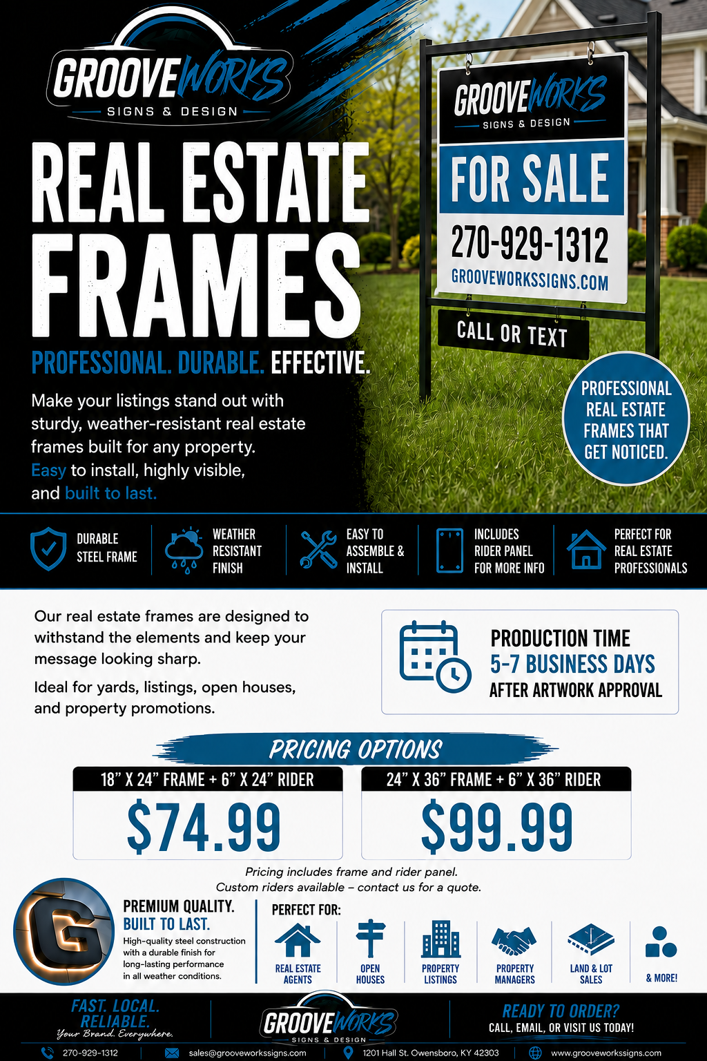 Real Estate Sign Frames | Heavy-Duty Yard Sign Systems