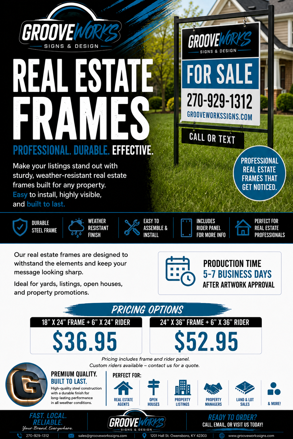 Real Estate Sign Frames | Heavy-Duty Yard Sign Systems