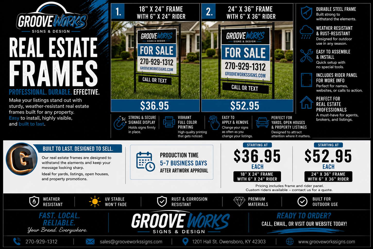 Real Estate Sign Frames | Heavy-Duty Yard Sign Systems